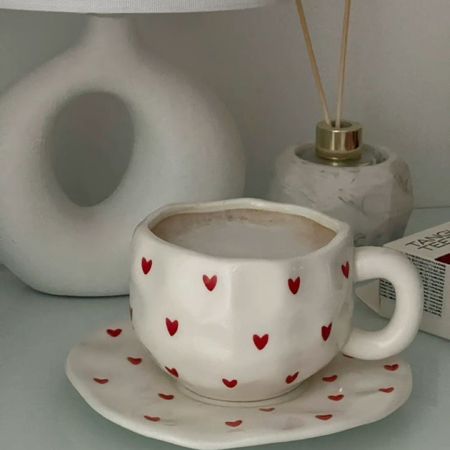 Seramik Tabaklı Kupa Seti