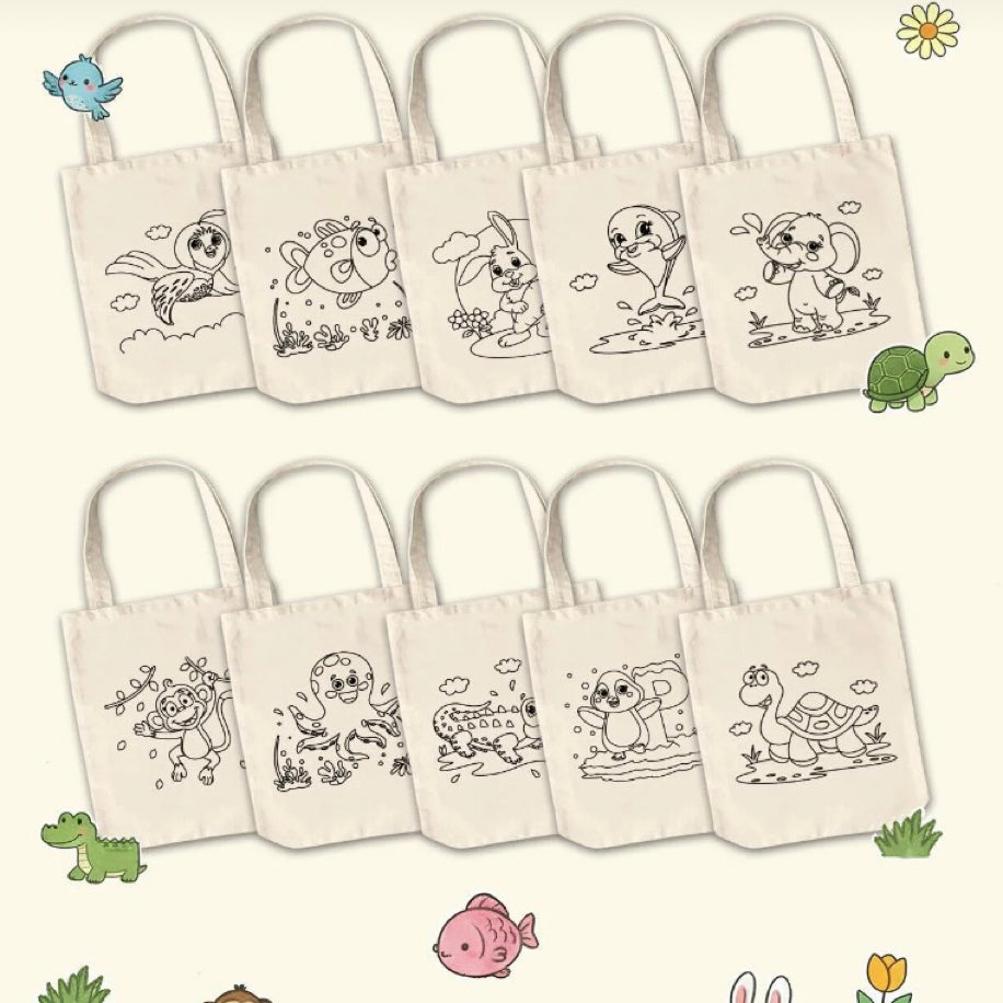 Çocuklar İçin Bez Çanta Boyama Seti