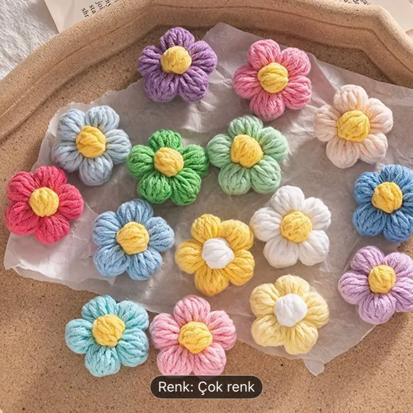 Örgü çiçekler (10 adet)