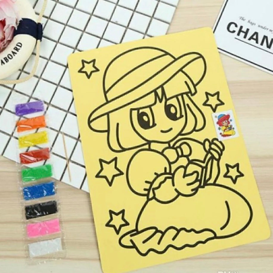 Çocuklar İçin Eğlenceli Kum Boyama Seti (10 Adet)