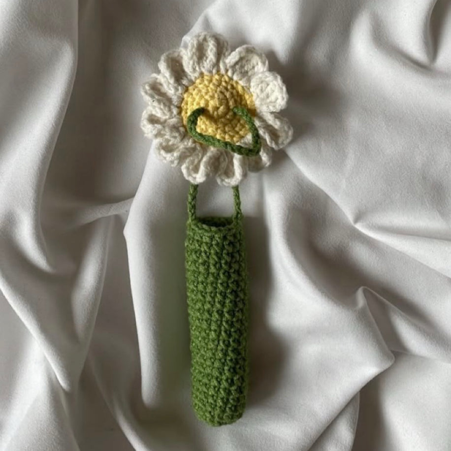 El Örgüsü Çiçekli Lipgloss ve Ruj Çantası