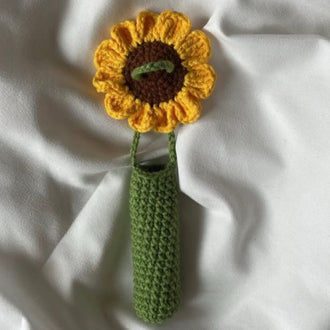 El Örgüsü Çiçekli Lipgloss ve Ruj Çantası