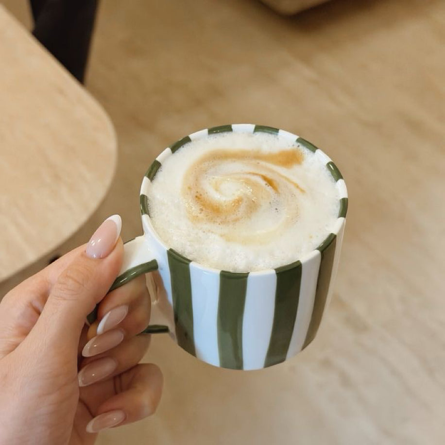 Çizgili Seramik Kupa