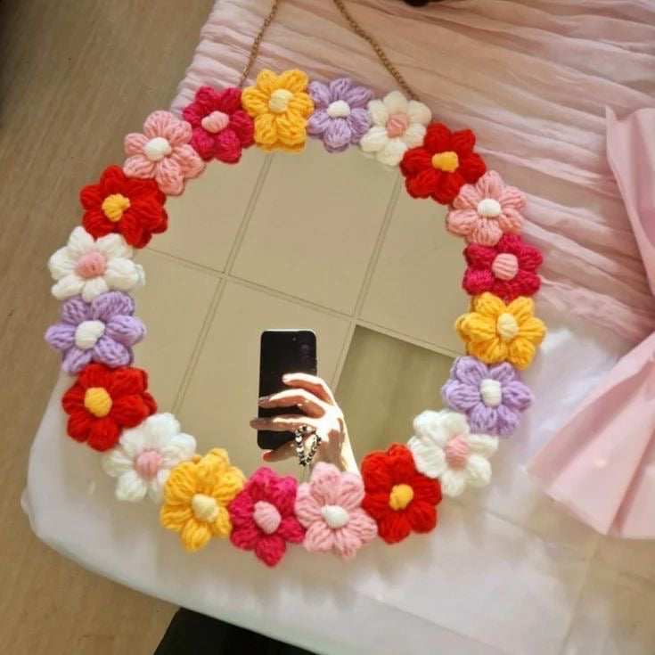 Çiçekli Ayna (Yuvarlak)